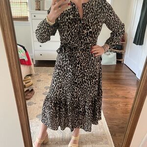 Leopard Print Midi Dress